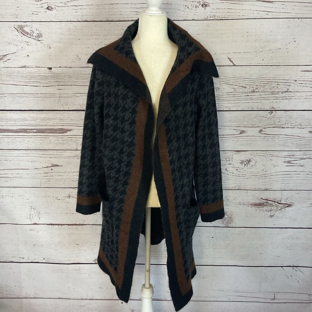 Max Studio Sweater Womens XS Open Front Cardigan Pockets Collared